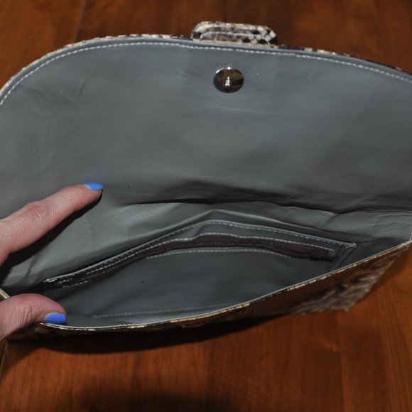 Vintage Authentic Real Snake Skin Envolope Clutch Purse, No Seams - Picture 5 of 5